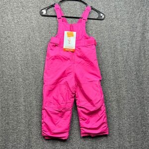Cat & Jack Snow Bibs Girls 3T Pink Heavyweight Insulated Winter Overalls